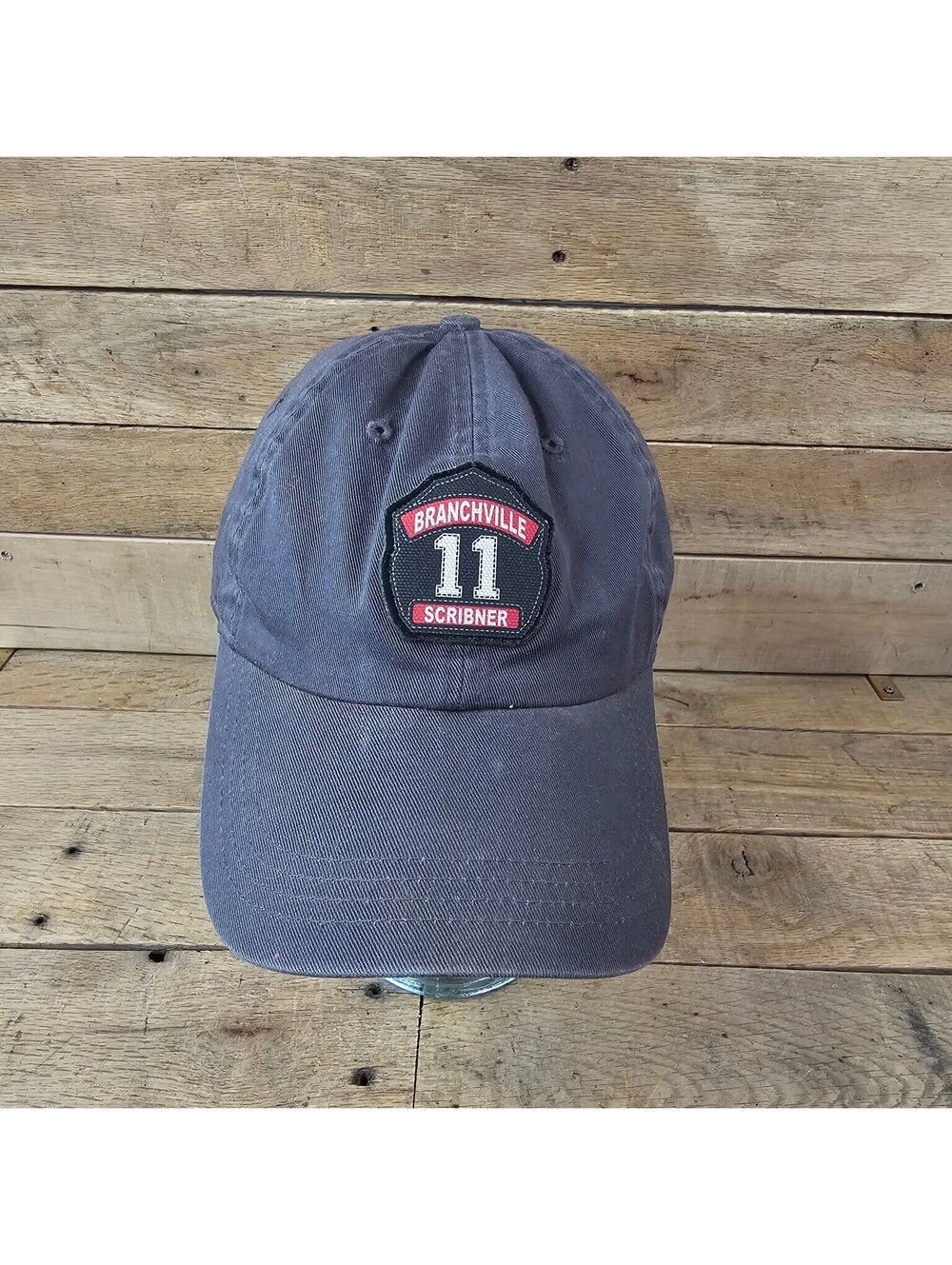 AHEAD VINTAGE Branchville 11 Scribner Firefighter Hat Adjustable Dad Cap Gray